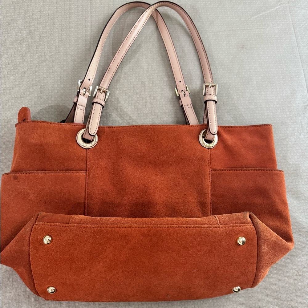 50% OFF!
Michael Kors Burnt Orange Suede Tote with Pale Pink Straps - Picture 3 of 7